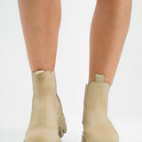 ALDO Bigtrek Chunky Flat Ankle Boots In Beige Leather