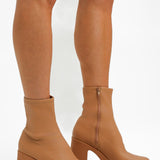 ALDO Grandstep Chunky Platform Sock Boots In Beige