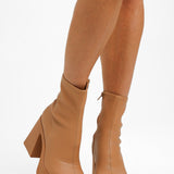 ALDO Grandstep Chunky Platform Sock Boots In Beige