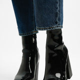 ALDO Mabel Square Toe Platform Heeled Boots In Black Patent