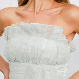 ASOS Luxe Fan Detail Corset Body In Sparkle White