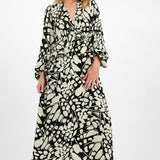 Topshop Peplum Frill Midi Dress In Mono Print