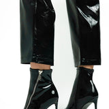 Steve Madden Virtuoso Zip Detail Heeled Boots In Black Patent