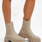 Schuh Wide Fit Amaya Split Sole Chunky Calf Boots In Natural