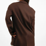 Topshop Relaxed Oversized Single Breasted Blazer In Chocolate Brown