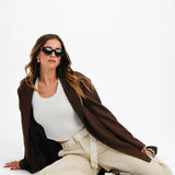 Topshop Relaxed Oversized Single Breasted Blazer In Chocolate Brown