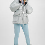 ASOS 4505 Ski Jacket In Silver With Bum Bag