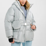 ASOS 4505 Ski Jacket In Silver With Bum Bag