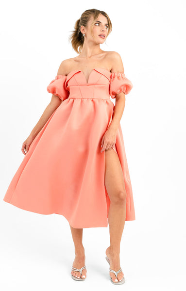 1665 - Twenty Ten Blush Off the Shoulder Tiered Dress offers - Size Medium