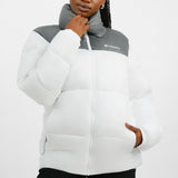 Columbia Puffect Puffer Jacket In Grey And White