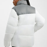 Columbia Puffect Puffer Jacket In Grey And White