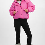 Topshop Sno Hooded Puffer Ski Jacket In Pink