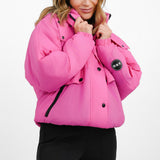 Topshop Sno Hooded Puffer Ski Jacket In Pink