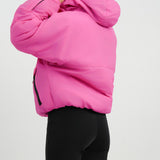 Topshop Sno Hooded Puffer Ski Jacket In Pink