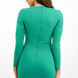 ASOS DESIGN Sweetheart Neck Midi Dress With Ruched Wrap Skirt In Emerald Green