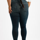 Topshop Curve High Rise Jamie Jeans In Blue Black