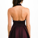 ASOS DESIGN Tall Twist Cut Out Halter Midi Dress In Aubergine