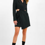 Topshop Tailored Twist Cut Out Blazer Dress In Black