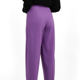 Topshop Button Fly Slouch Peg-Leg Trouser In Purple