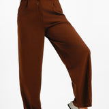 Topshop Button Fly Trouser Suit In Brown