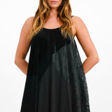 Topshop Lace Velvet Strappy Dress In Black