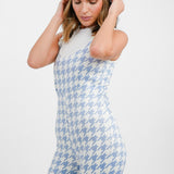 Threadbare Ski Salopettes In Pastel Blue Houndstooth