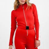 Threadbare Ski Belted Jumpsuit In Red