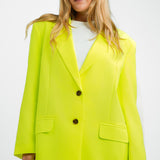 ASOS DESIGN Oversized Grandad Suit Blazer In Fluro Yellow