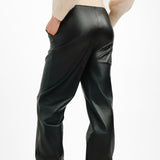 4th & Reckless Tall exclusive leather look trousers in black