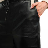 4th & Reckless Tall exclusive leather look trousers in black