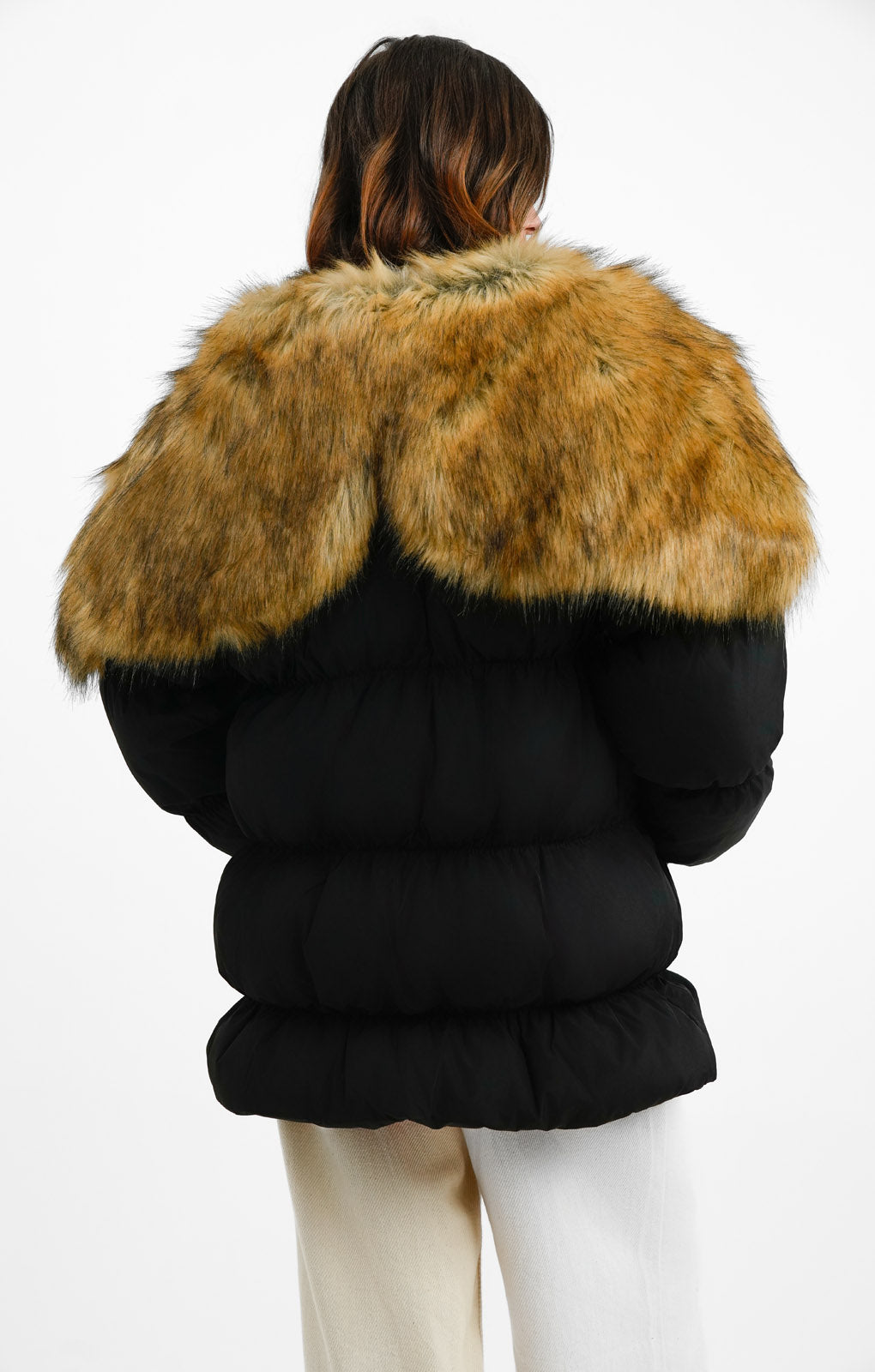 Rent Collusion Parka Jacket With Faux Fur Hood In Black Hirestreet