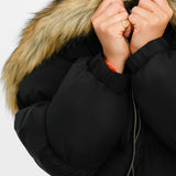 Collusion Oversized Parka Jacket With Faux Fur Hood In Black