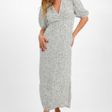 & Other Stories Wrap Midi Dress In White Polka Dot