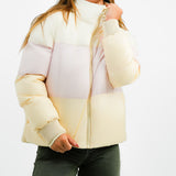 Fila Colour Blocked Puffer Jacket In Yellow And Pink