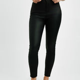 Topshop Petite Joni Jeans In Coated Black