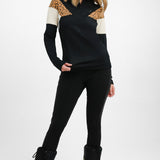 Protest Yingsa 1/4 Zip Top In Colourblock Black Leopard White