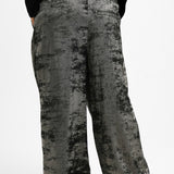 Free People Wide Leg Trousers In Metallic Gunmetal Grey