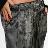 Free People Wide Leg Trousers In Metallic Gunmetal Grey