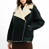 Edited Aviator Coat With Borg Lining In Black