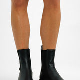 & Other Stories Leather Chunky Pull On Boots In Black Texture