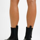 & Other Stories Leather Chunky Pull On Boots In Black Texture