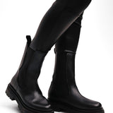 & Other Stories Leather Pull On Chunky Boots In Black