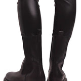 & Other Stories Leather Pull On Chunky Boots In Black