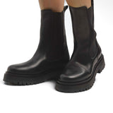 & Other Stories Leather Pull On Chunky Boots In Black