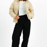 Columbia Puffect Zip Through Coat In Beige