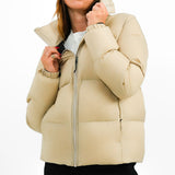 Columbia Puffect Zip Through Coat In Beige