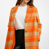 Helene Berman Slim Button Through Coat In Orange