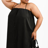 ASOS DESIGN Curve Multiway Button Through Midi Smock Cami Dress In Black