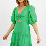 Forever New Petite Short Sleeve Cut Out Maxi Dress In Green