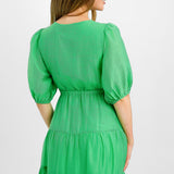 Forever New Petite Short Sleeve Cut Out Maxi Dress In Green